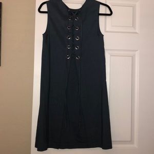Theory lace up navy dress
